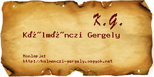 Kálmánczi Gergely névjegykártya
